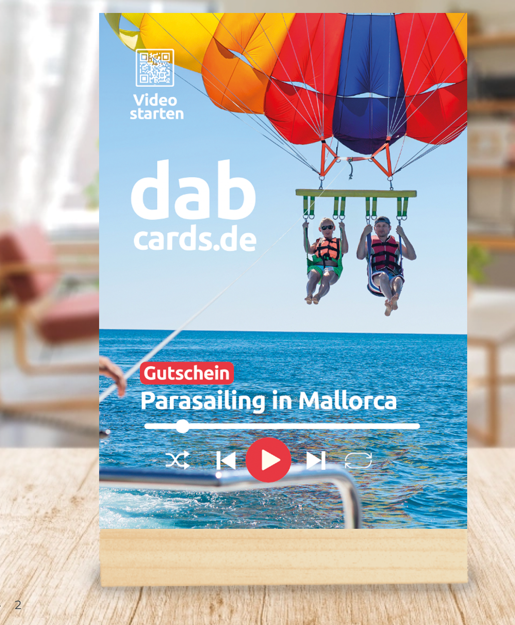 Parasailing in Mallorca: Gutschein aus Plexiglas