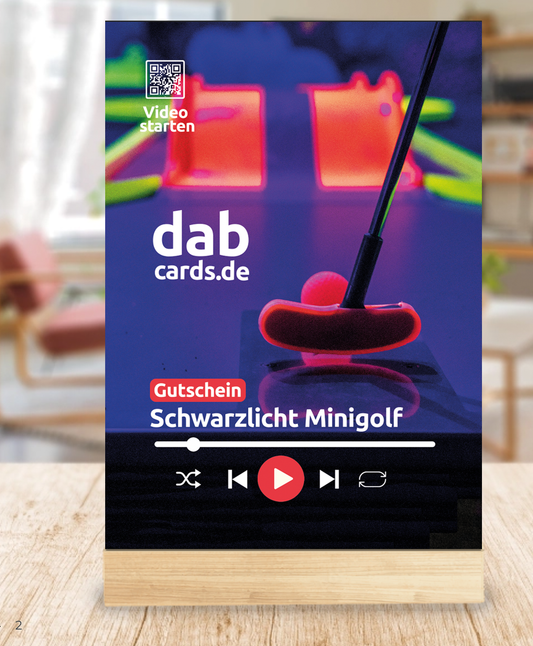 Schwarzlicht Minigolf in Deutschland: Gutschein aus Plexiglas