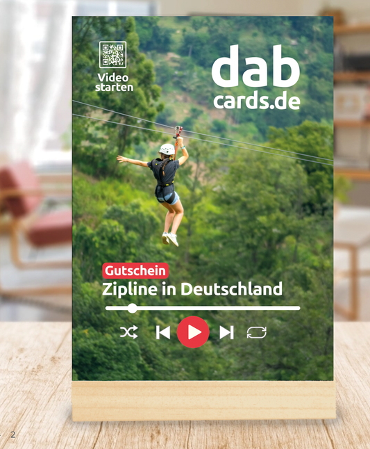 Zipline in Deutschland: Gutschein aus Plexiglas