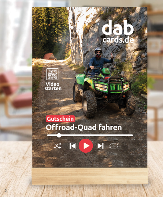 Quadfahren in Deutschland: Gutschein aus Plexiglas